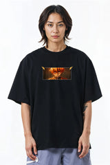 Demon Slayer Zenitsu Design Graphic Printed Oversized Drop Shoulder Sleeves T shirt