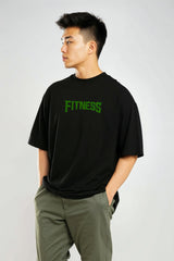 Bodic Men's Fitness Graphic Printed Oversized Drop Shoulder Sleeves T shirt