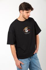 kunfu Panda Graphic Printed Oversized Drop Shoulder Sleeves T shirt