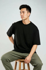 Bodic Men's Gym Motivation Quote Graphic Printed Oversized Drop Shoulder Sleeves T shirt