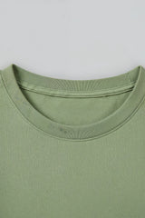 Bodic Solid Black& Pista Green Oversized Drop Shoulder Sleeves T-shirt