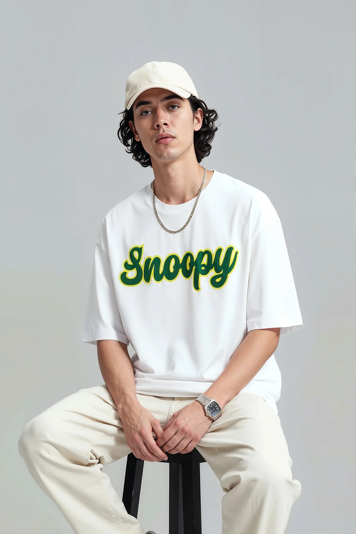 Snoopy Vibes Graphic Printed Oversized Tee