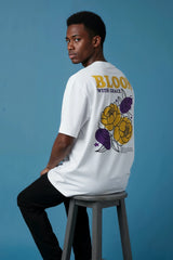 Bloom with Grace Floral Design  Graphic Printed Oversized Drop Shoulder Sleeves  Tshirt
