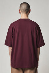 Bodic Mes's Chai Squats Repeat Graphic Printed Oversized Drop Shoulder Sleeves  T shirt