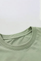 Bodic Solid Oliv Green & Pista Green Oversized Drop Shoulder Sleeves  T-shirt