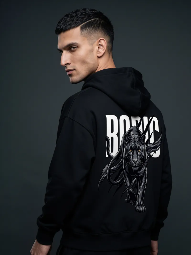 BODIC Black Panther Graphic Oversized Hoodie – 420 GSM Heavyweight