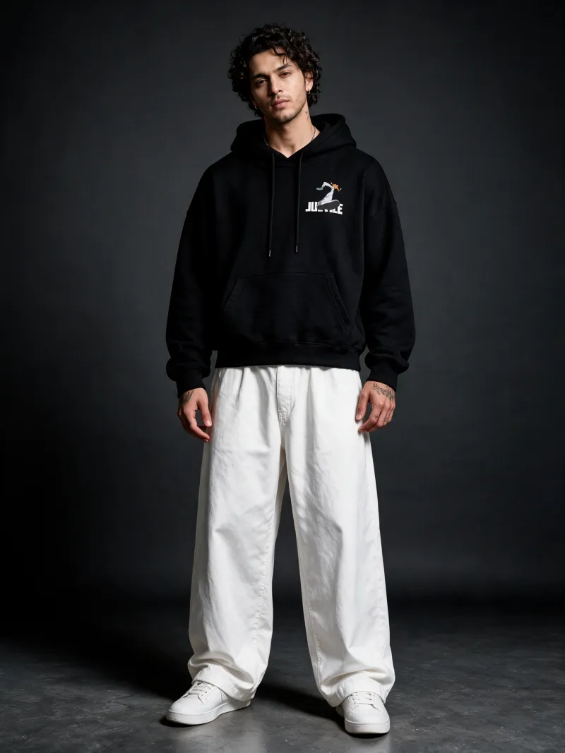 BODIC Fist of Justice Graphic Oversized Hoodie – Black | 420 GSM Heavyweight