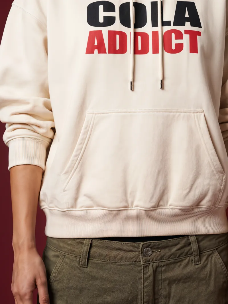 BODIC Cola Addict Graphic Oversized Hoodie – Off White | 430 GSM Heavyweight