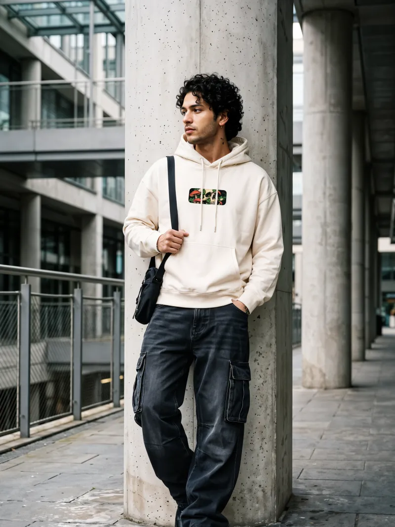 BODIC The Wild Graphic Boxy Fit Hoodie – Off White | Heavyweight Streetwear