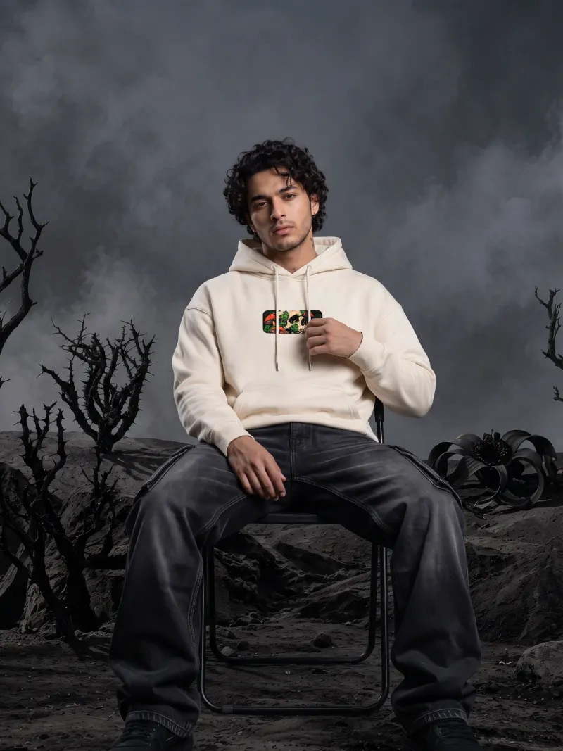 BODIC The Wild Graphic Boxy Fit Hoodie – Off White | Heavyweight Streetwear